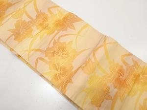 蘭模様織り出し　暈し　名古屋帯